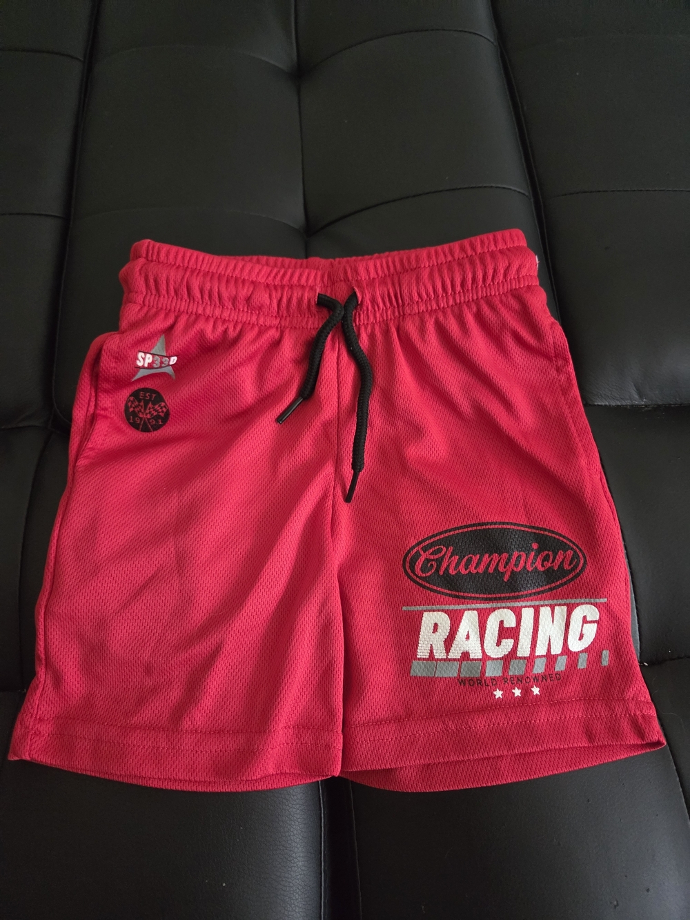 Brooklyn Cloth Boys Champion Racing Knit Shorts Red Size 4 Drawstring